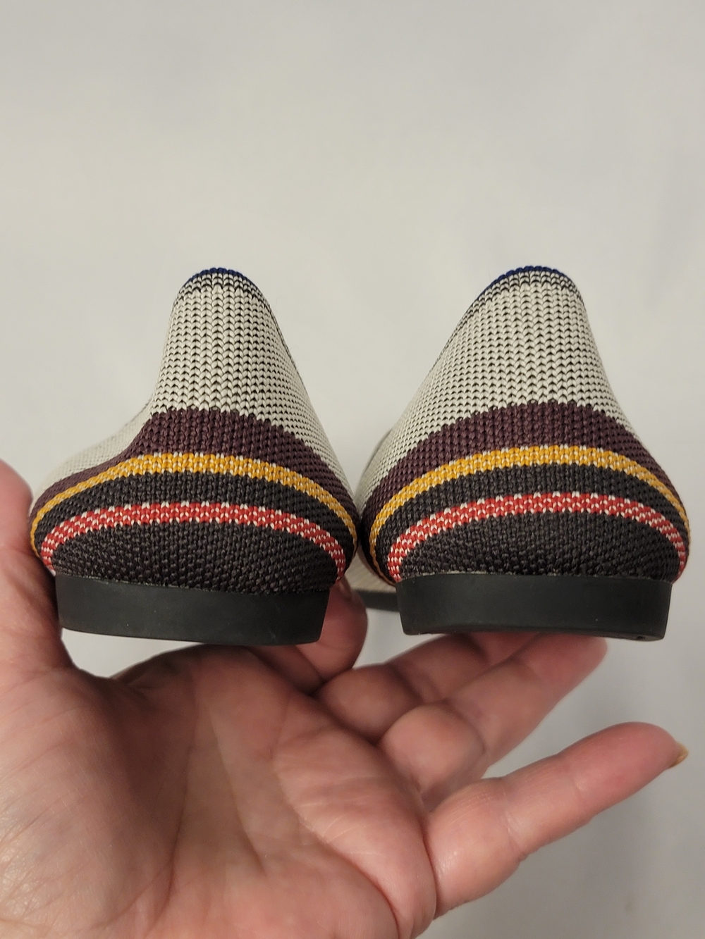 Rothy's The Point Inverse Multicolor Stripe Flats Size 7.5 - Picture 7 of 13